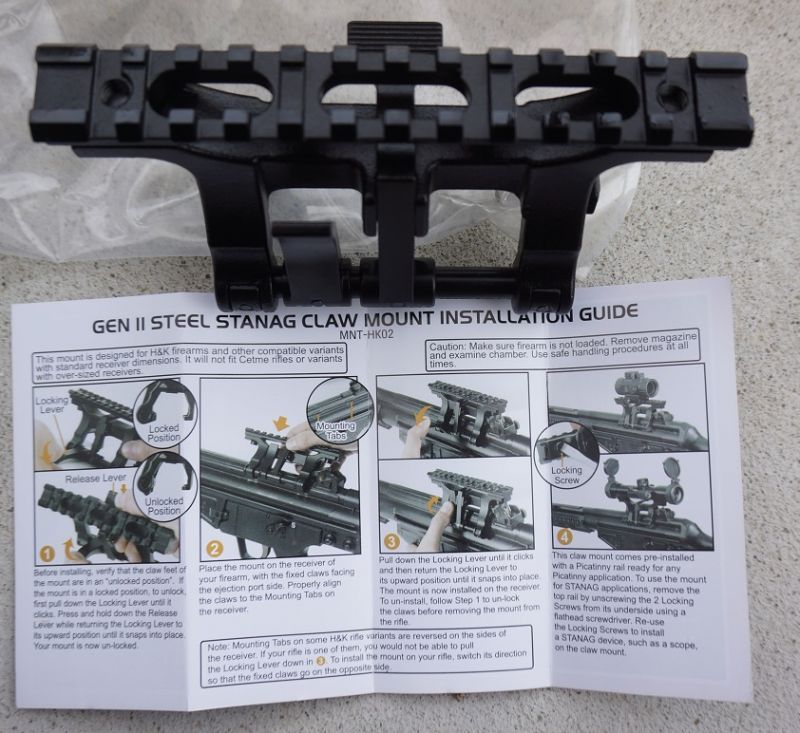 UTG製H&K製型MP5・G3・HK33用クロウマウント新品 - ミリタリー